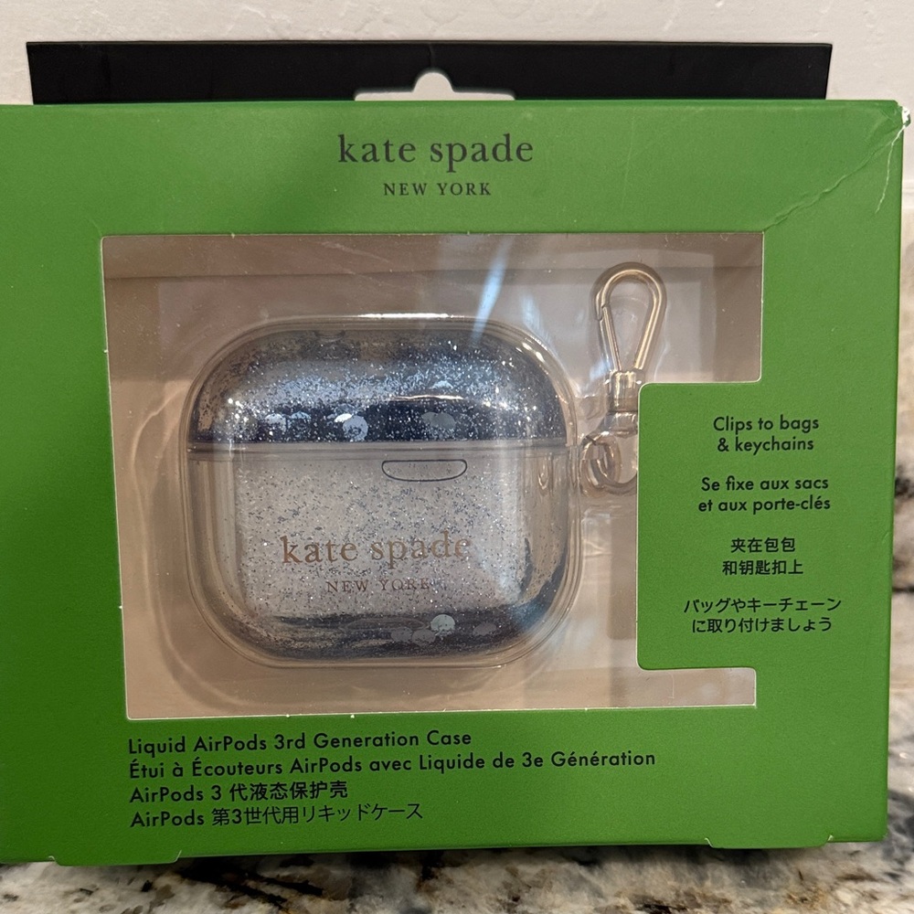 Kate Spade Glitter Blue and Silver 3rd Generation AirPods Case